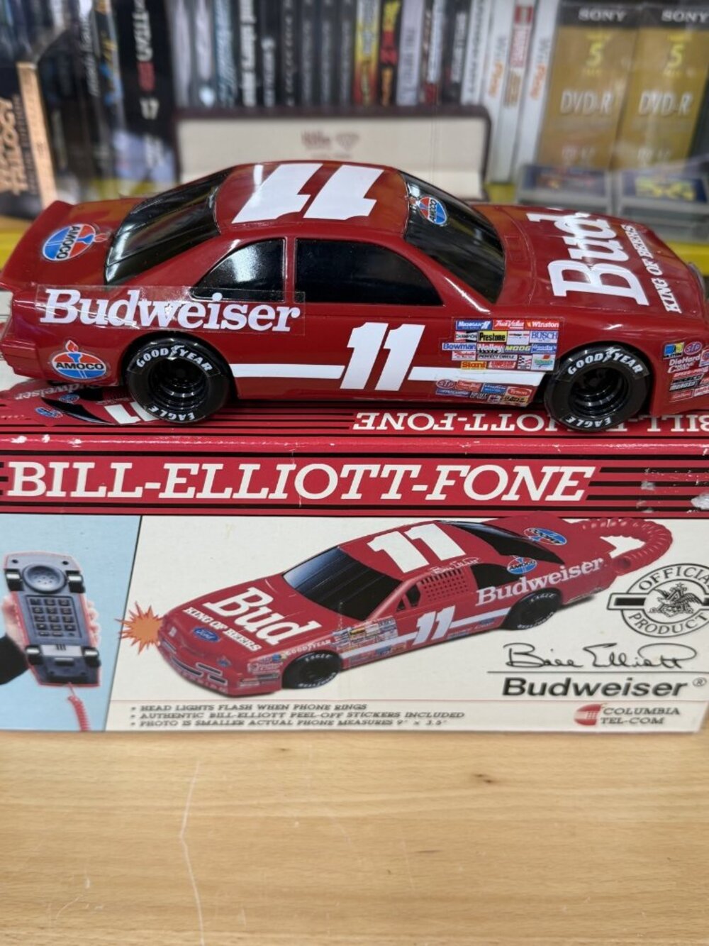 Vintage NASCAR Bill Elliott-Fone #11 Budweiser Columbia Tel-Com Corded Telephone